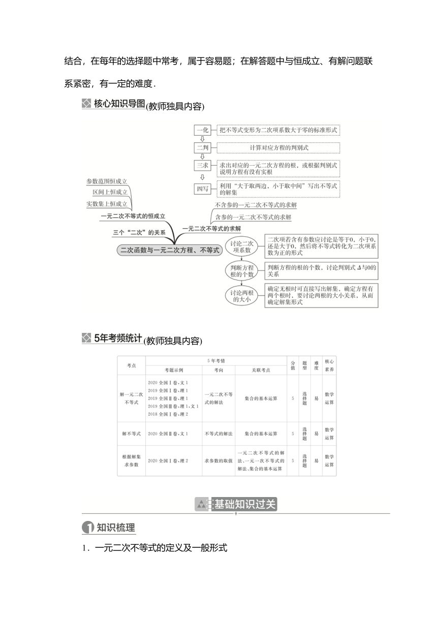 2023高考科学复习解决方案-数学(名校内参版) 第二章  2.2二次函数与一元二次方程、不等式（word版）