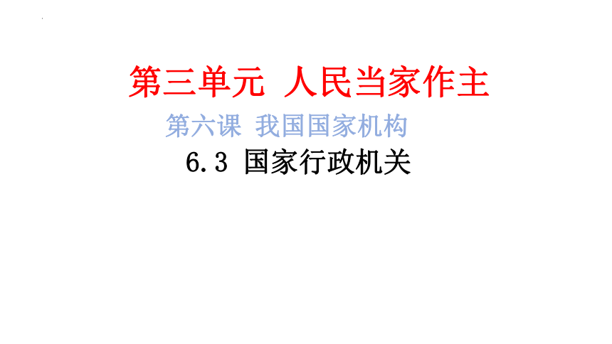 6.3 国家行政机关  课件-2023-2024学年统编版八年级道德与法治下册