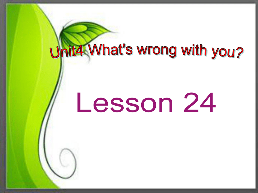 Unit4 What’s wrong with you？(Lesson24) 课件(22张PPT)