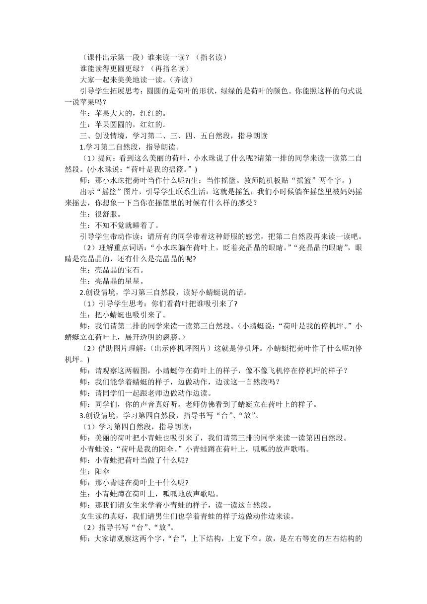 12荷叶圆圆 教学设计