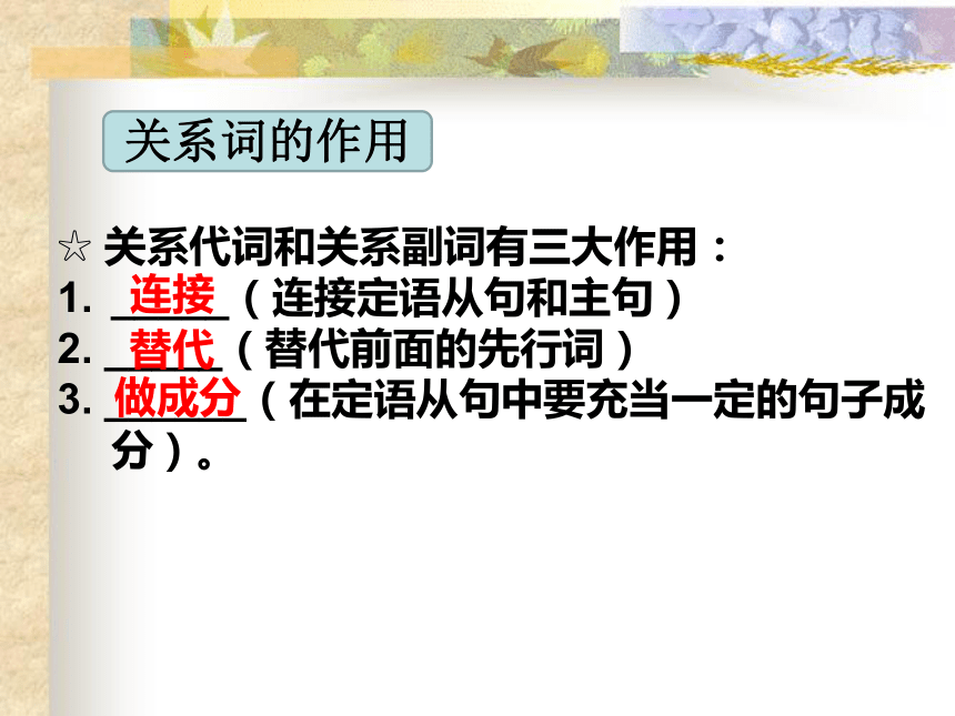 高考英语二轮专题复习：定语从句关系代词 课件（23张PPT）