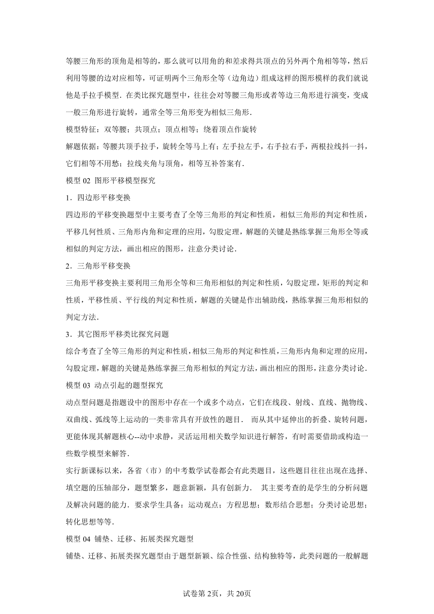 专题13几何类比探究题型（含解析） 2024年中考数学答题技巧与模板构建（全国通用）