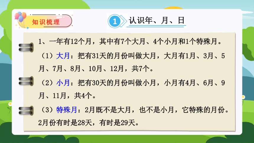 第六单元：年、月、日单元复习课件(共31张PPT)人教版三年级数学下册