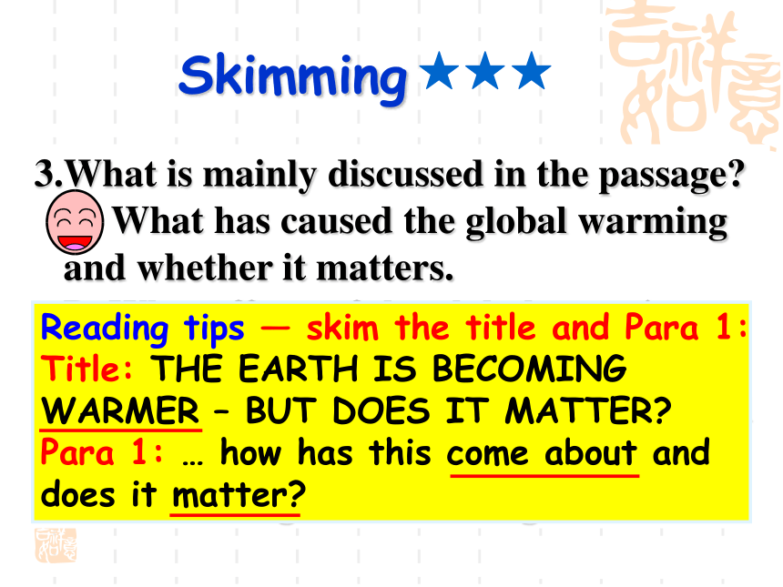 人教版 新课标 2019-2020 高二下 选修六  Unit 4 Global warming  reading(共26张PPT)