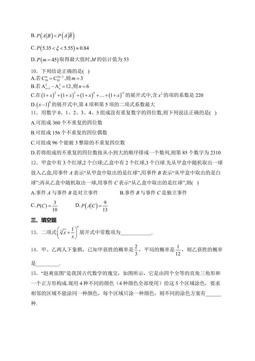 （9）计数原理与概率统计——2024届高考数学考前模块强化练（含解析）