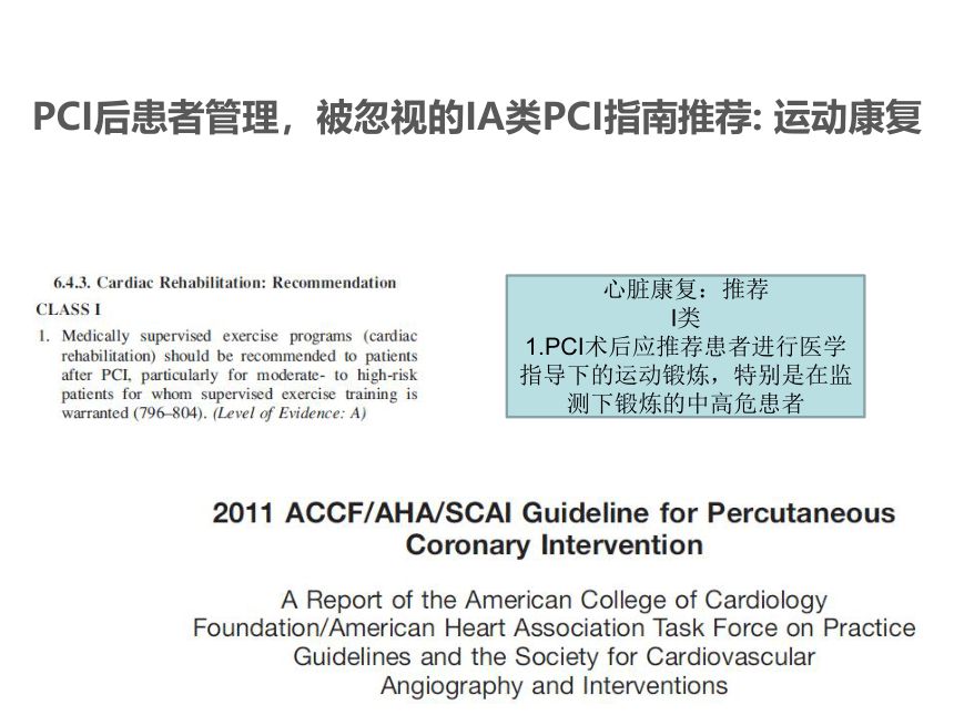 PCI术后的运动康复治疗 课件(共31张PPT)