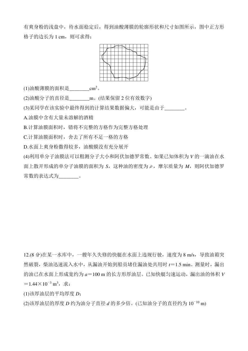 第一章 分子动理论  章末测评验收卷（一）（学生版+教师版）