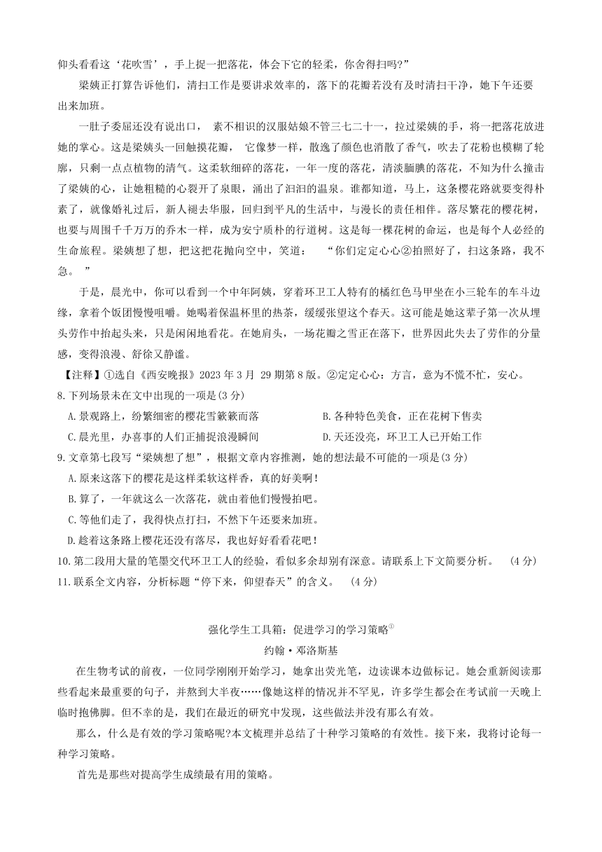 2024年贵州省贵阳市云岩区中考一模语文试题（含答案）