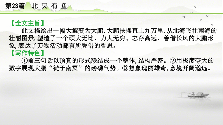 2024年中考语文备考文言文梳理与迁移训练 -《北冥有鱼》课件(共21张PPT)