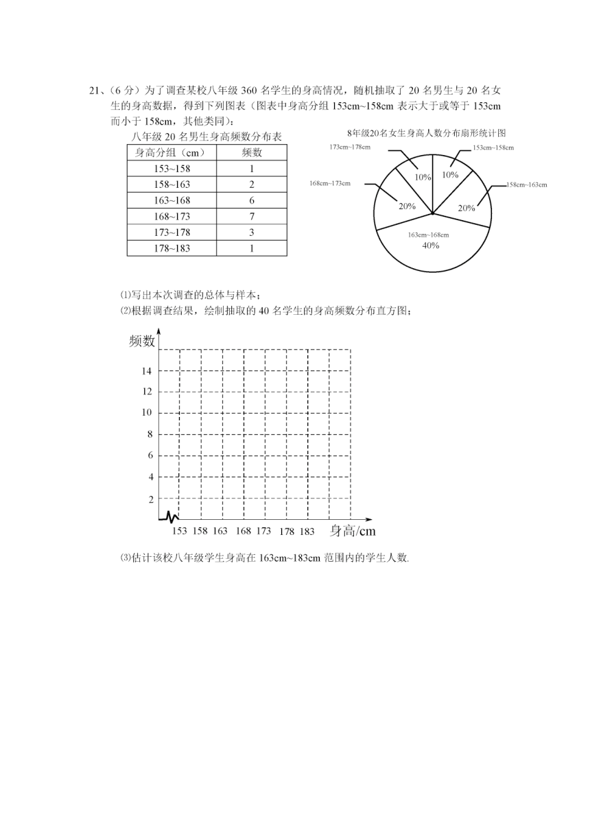 江苏省南京市鼓楼区2019~2020学年第二学期八年级期末考试数学试卷（PDF版含答案）