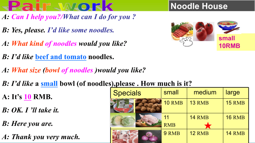 Unit10 I'd like some noodles Section B 1a-1d课件＋音频(共24张PPT)人教版七年级英语下册