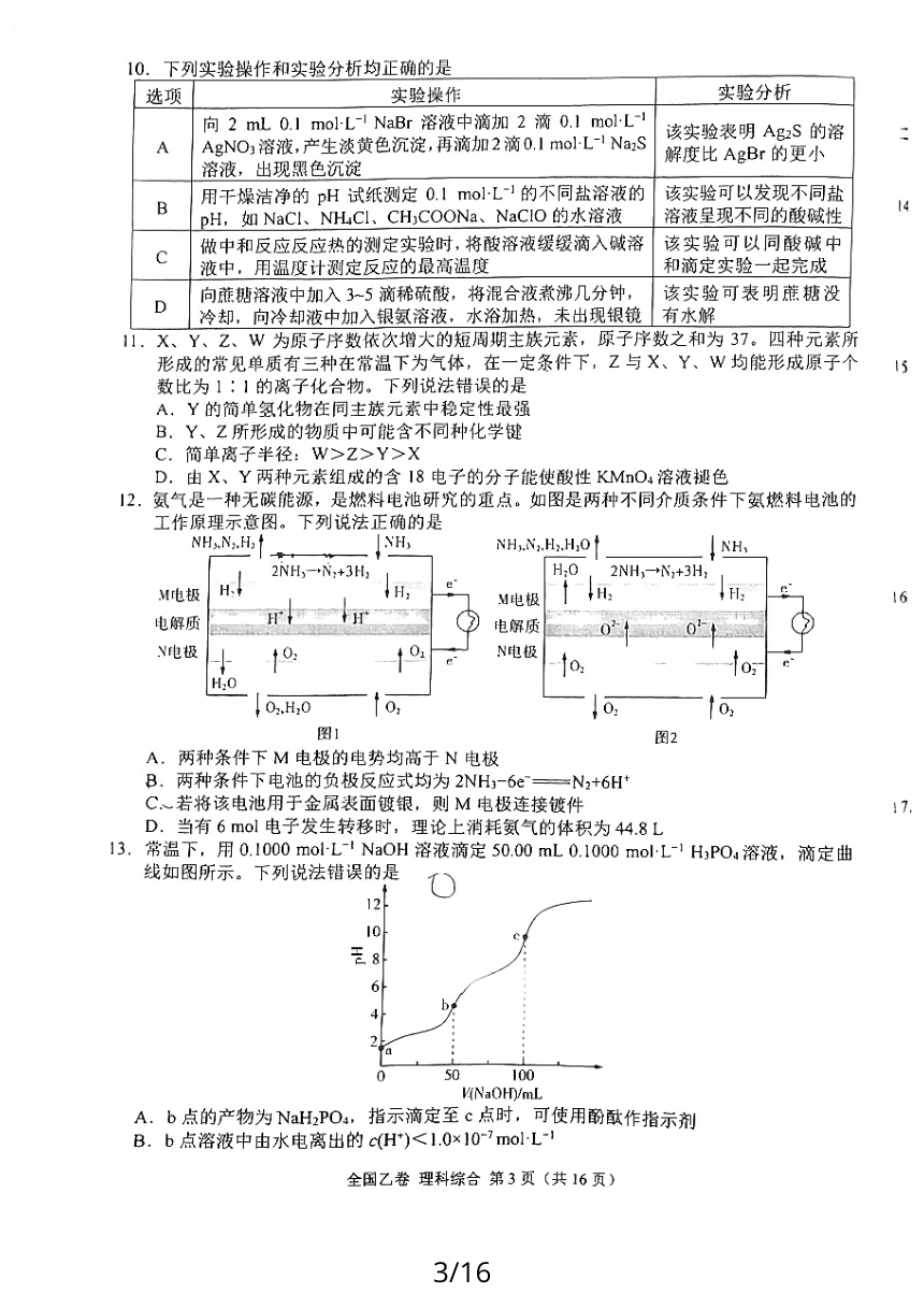 陕西省西安市2023-2024学年高三下学期5月大联考理综试卷（PDF版无答案）