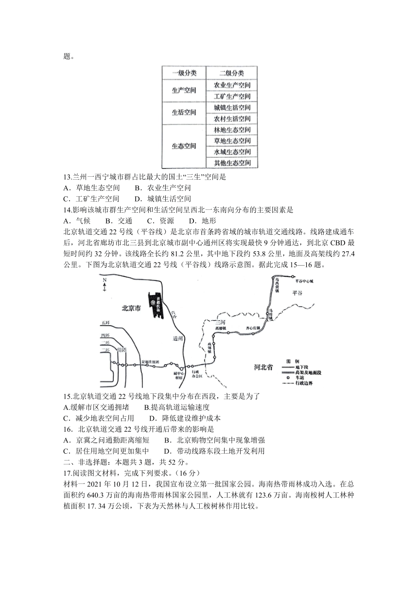 2024届安徽省铜陵市高三模拟预测5月联考地理试题（含答案）