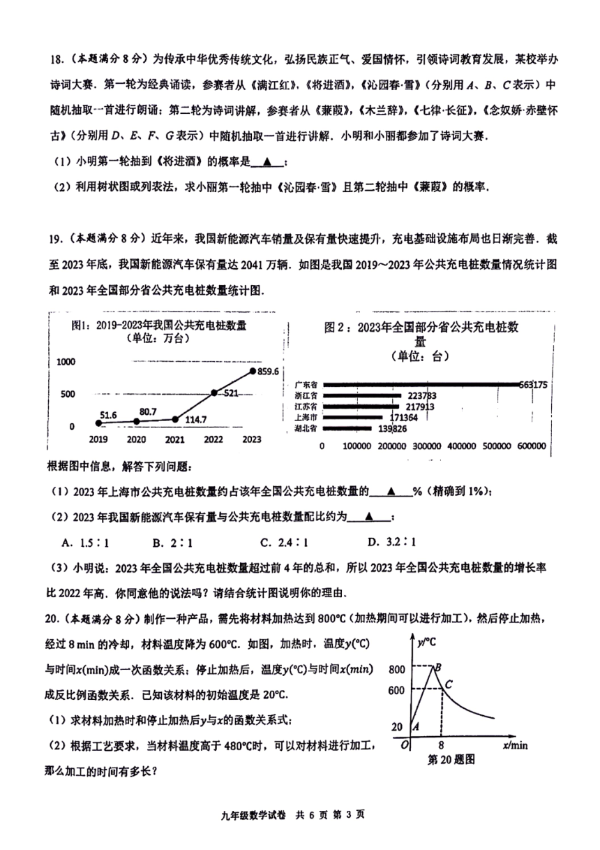 2024年江苏省泰州市兴化市中考二模数学试题(图片版含答案)