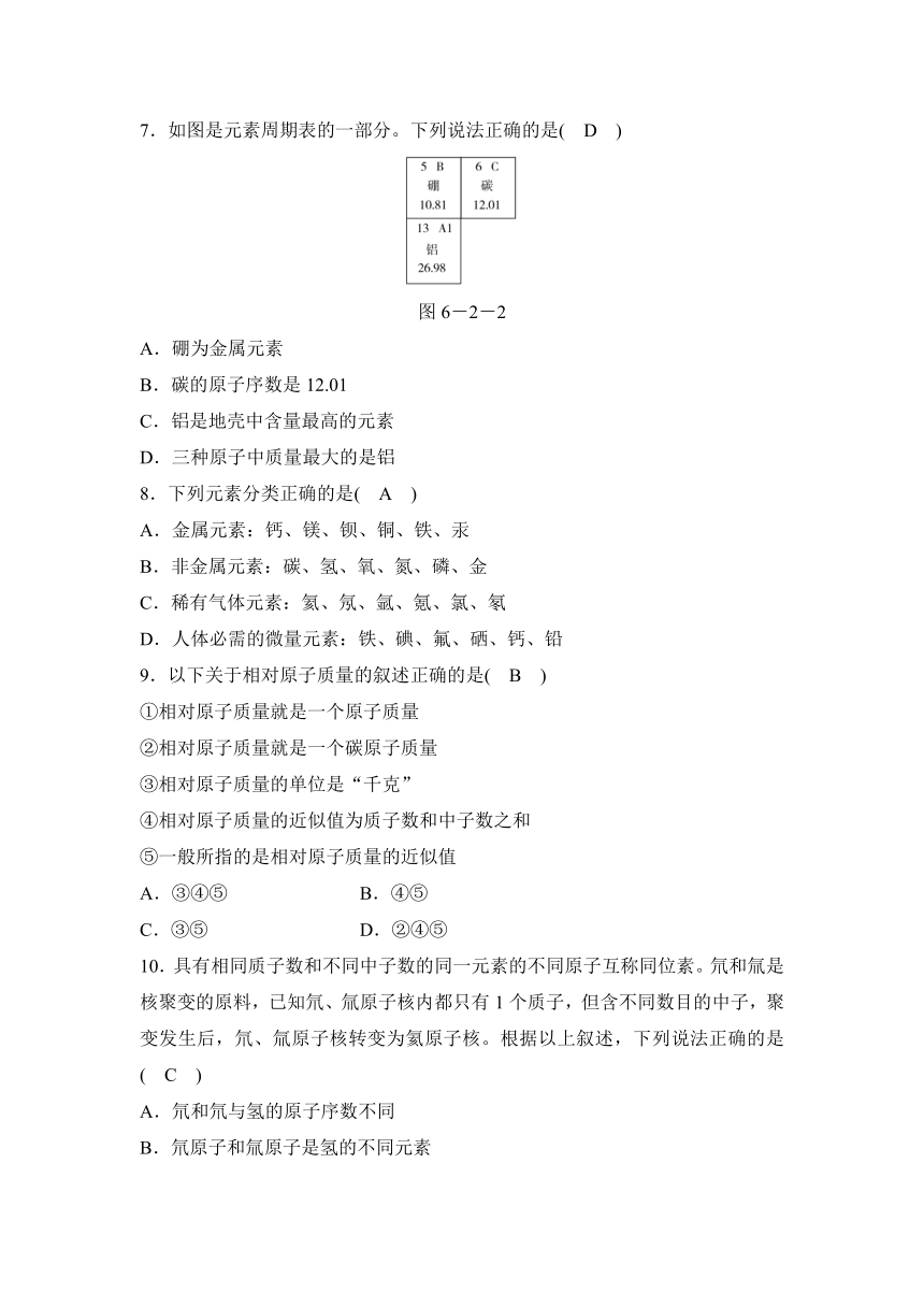 6.2 元素 同步练习（含答案）