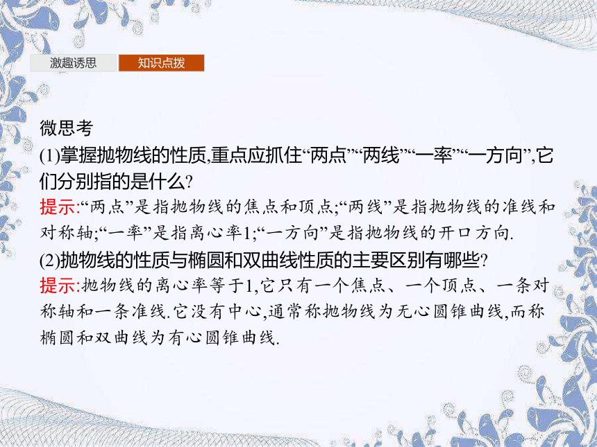 人教B版（2019）高中数学选择性必修第一册 2.7.2　抛物线的几何性质（共42张PPT）