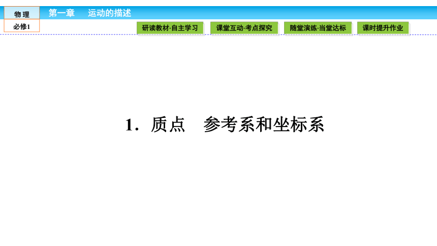 （人教版）高中物理必修1课件：第1章 运动的描述1.1质点 参考系和坐标系(共40张PPT)