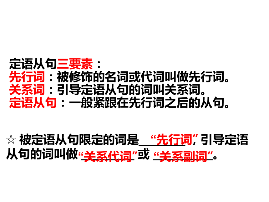 高考英语二轮专题复习：定语从句关系代词 课件（23张PPT）