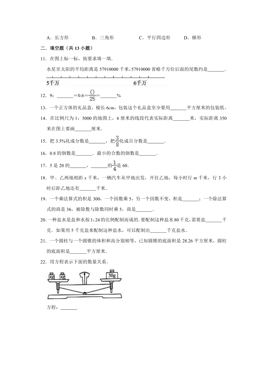 2020年人教版小学六年级下册小升初数学优选卷4（解析版）