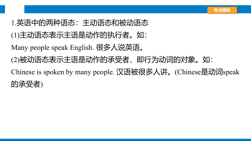 2024浙江省中考英语二轮专项复习　动词的语态课件(共19张PPT)