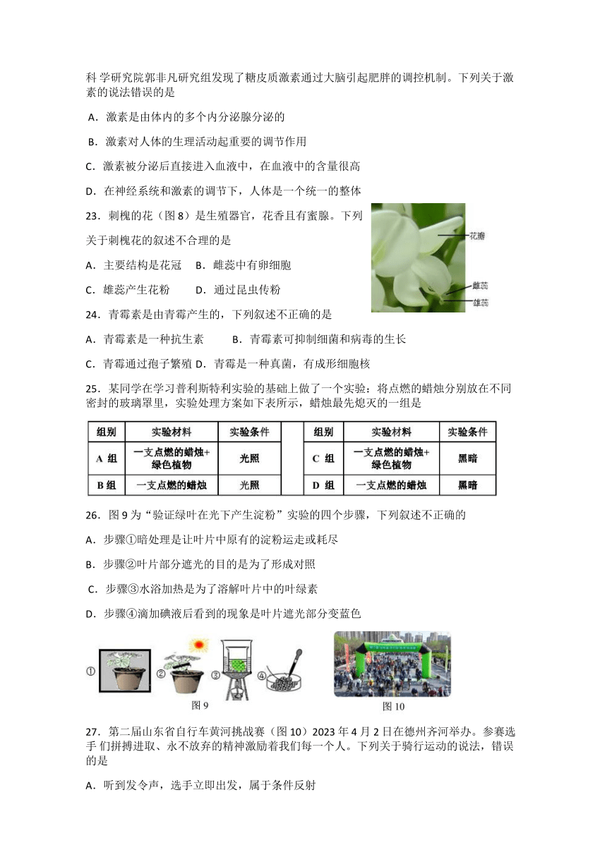 四川省德阳市绵竹市2024年八年级二模生物、地理试题（含答案）