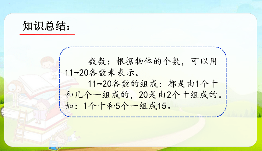 人教版数学一年级上册6.1  11-20各数认识习题课 课件（15张ppt）