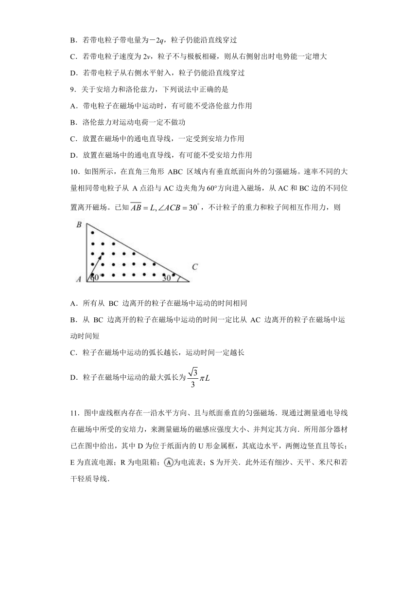 2019—2020学年教科版选修3-1 磁场 单元检测试题2（解析版）