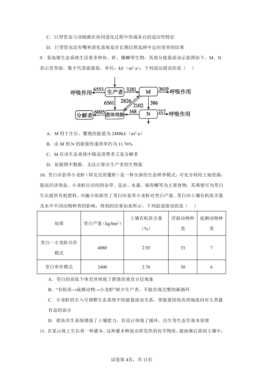 2023-2024学年湖南省长沙市浏阳市重点校联考高二下学期期中生物测试卷（含答案）