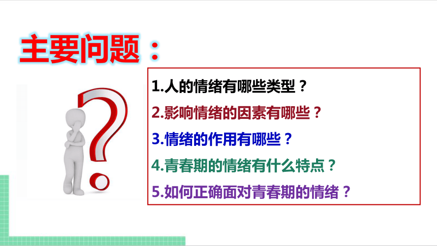 【核心素养目标】4.1 青春的情绪 课件（共23张PPT） 统编版道德与法治七年级下册