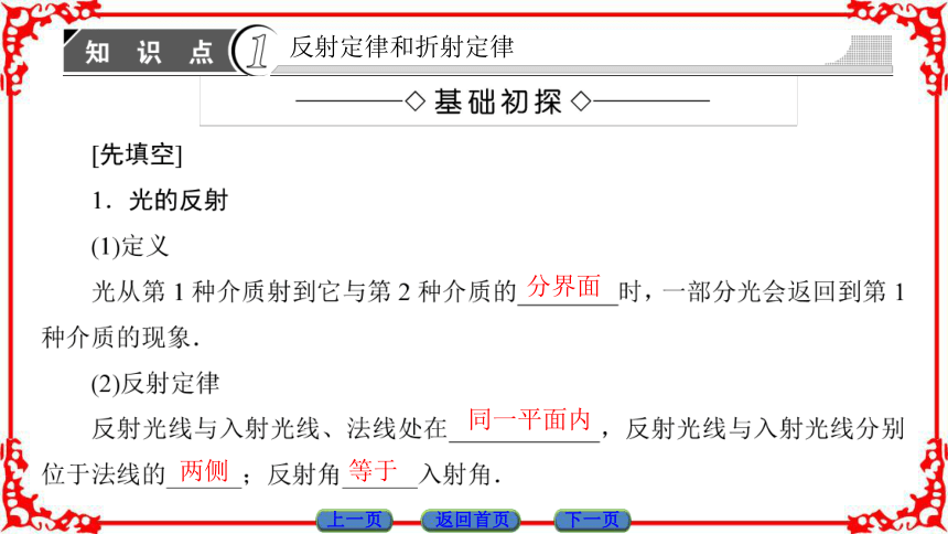 高中物理人教版选修3-4（课件）第十三章 光 1 光的反射和折射(共40张PPT)