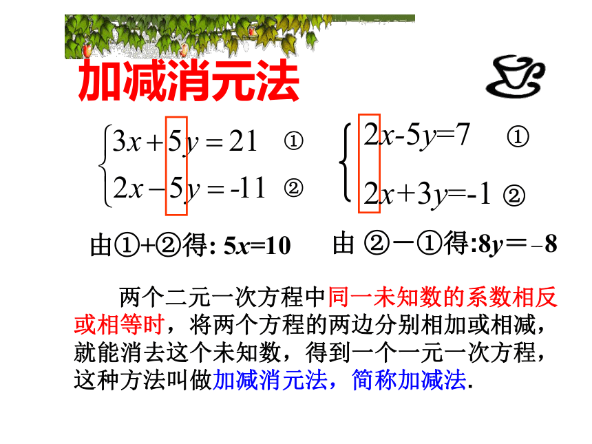 人教版初中数学七年级下册8.2解二元一次方程组（间接加减法）课件(共17张PPT)