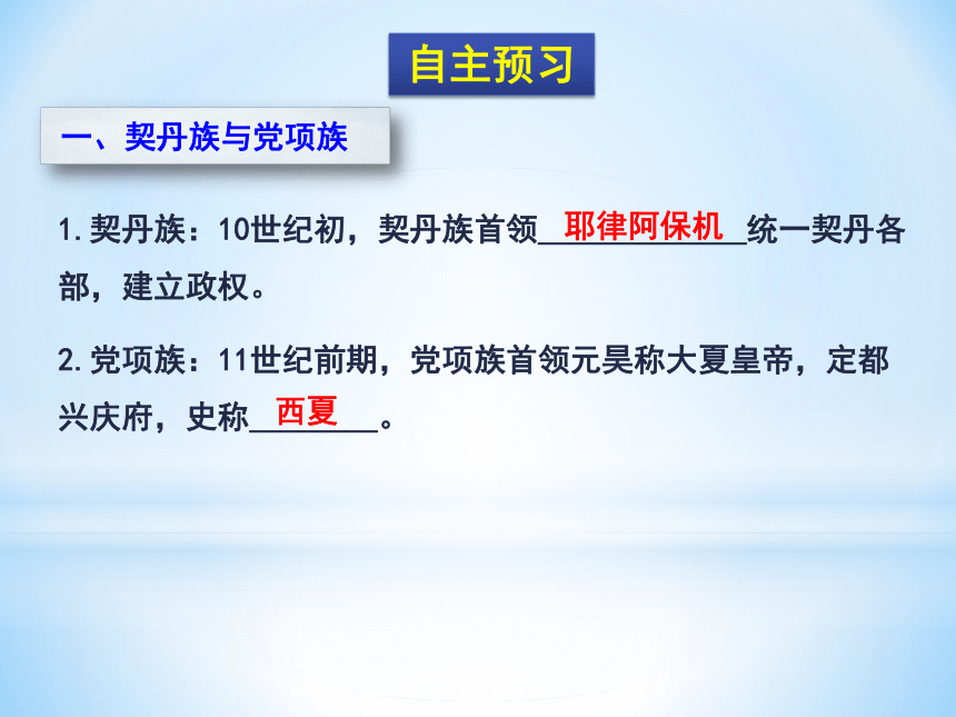 人教部编版历史七年级下册课件第7课 辽、西夏与北宋的并立(共24张PPT)