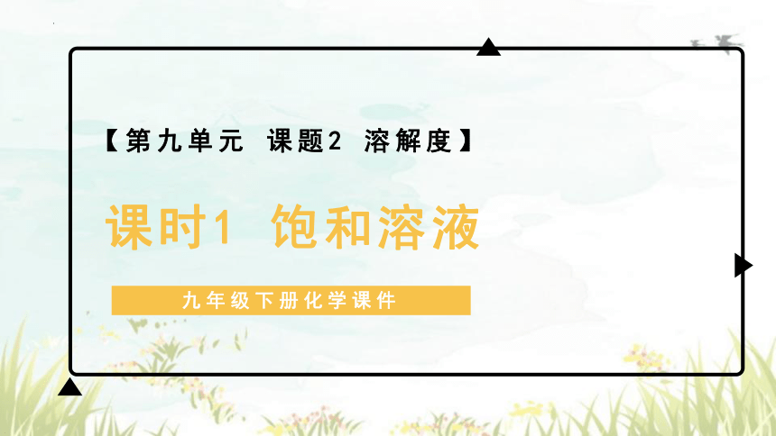 9.2溶解度（课时1饱和溶液）课件(共42张PPT)---2023-2024学年九年级化学人教版