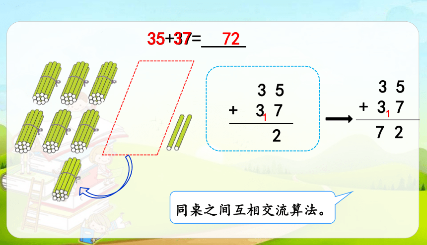 人教版数学二年级上册2.3 进位加 授课课件（17张ppt）