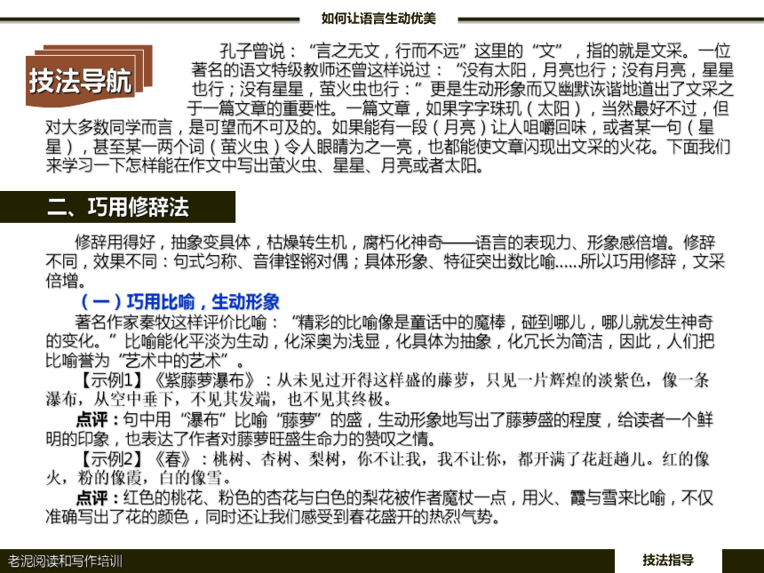 【初中语文】技法指导 2-1-4如何让语言生动优美 课件