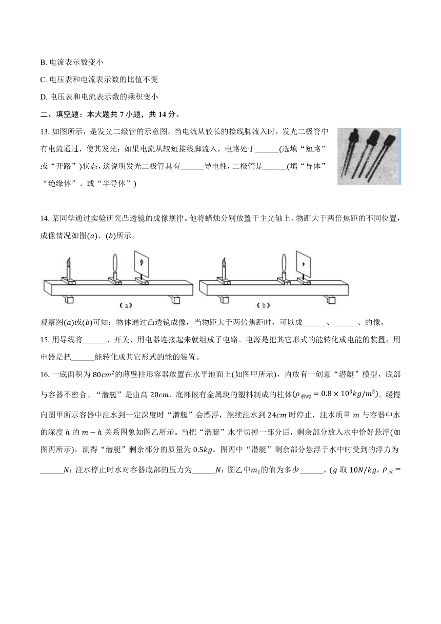 2024年四川省内江市联盟校中考物理二模试卷（解析版）