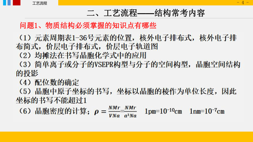 2024届高三化学二轮复习 ——工艺流程 基础篇之物质结构课件（共34张PPT）