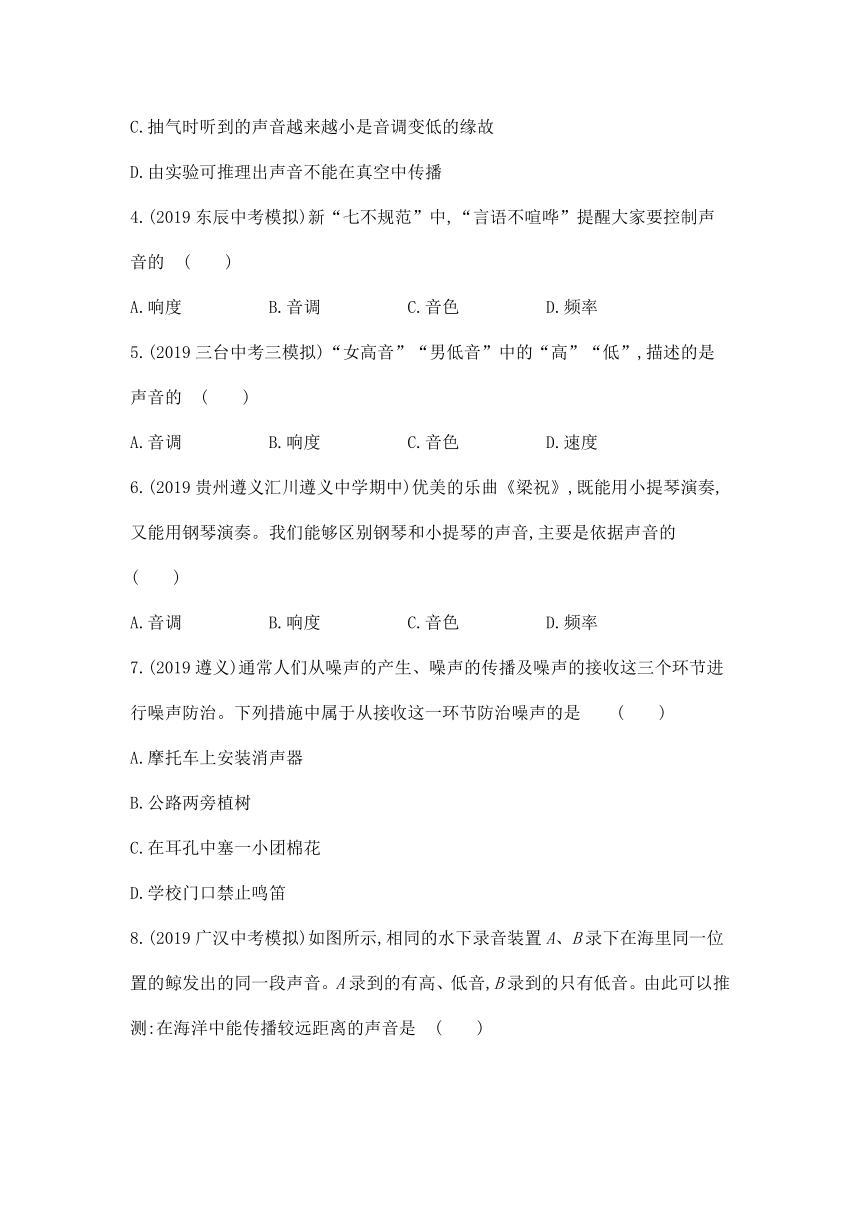 沪科版物理八年级全册 第三章 声的世界 单元练习（含解析）