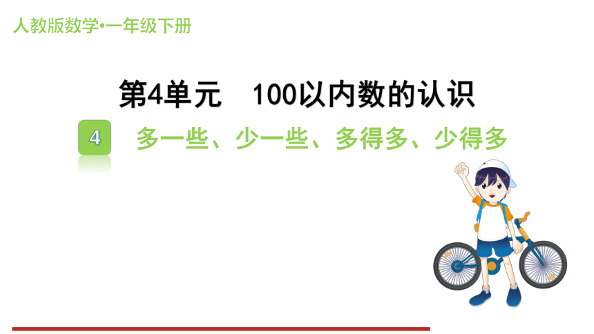 人教版小学数学一年级下册4.4《 多一些、少一些、多得多、少得多》 课件（共14张PPT）