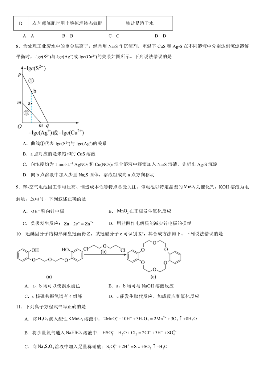 江苏省徐州市沛县六校2023-2024学年高三下学期5月模拟化学试题（含解析）