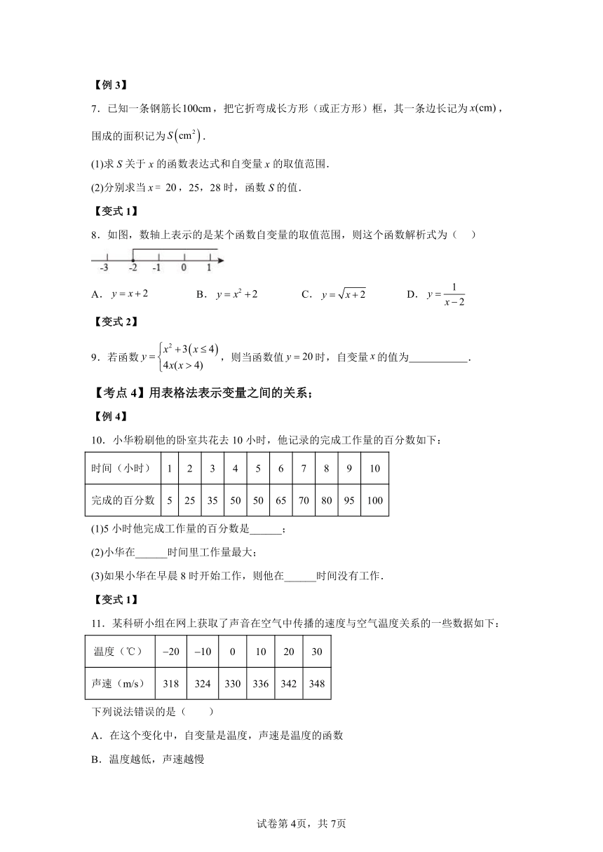 专题19.1变量与函数 知识梳理练（含解析） 2023-2024学年人教版数学八年级下册