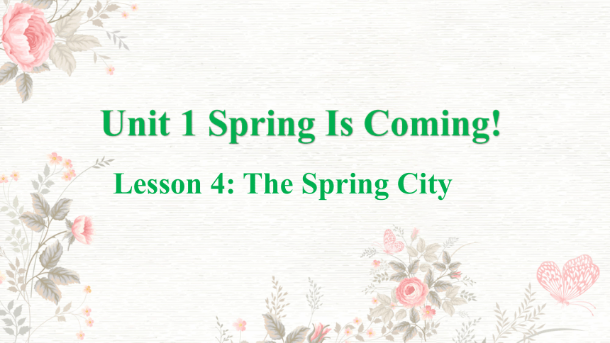 冀教版八年级下册Unit 1 Spring Is Coming Lesson 4 The Spring City课件(共23张PPT)