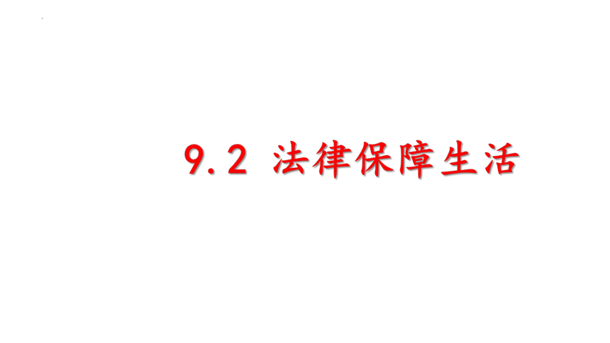 9.2 法律保障生活 课件(共18张PPT)-2023-2024学年统编版道德与法治七年级下册