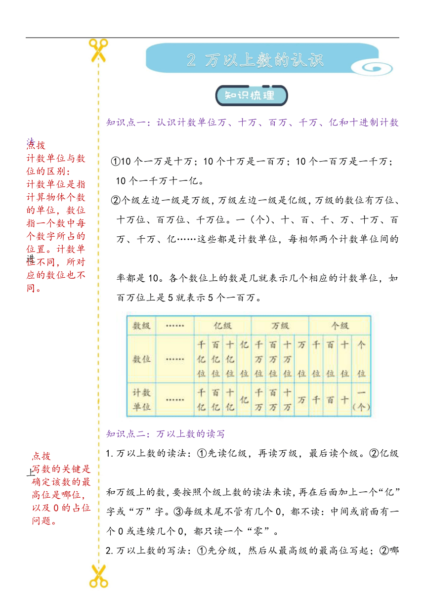 第二单元 万以上数的认识 易错题讲义 三年级下册数学青岛版（五四学制）