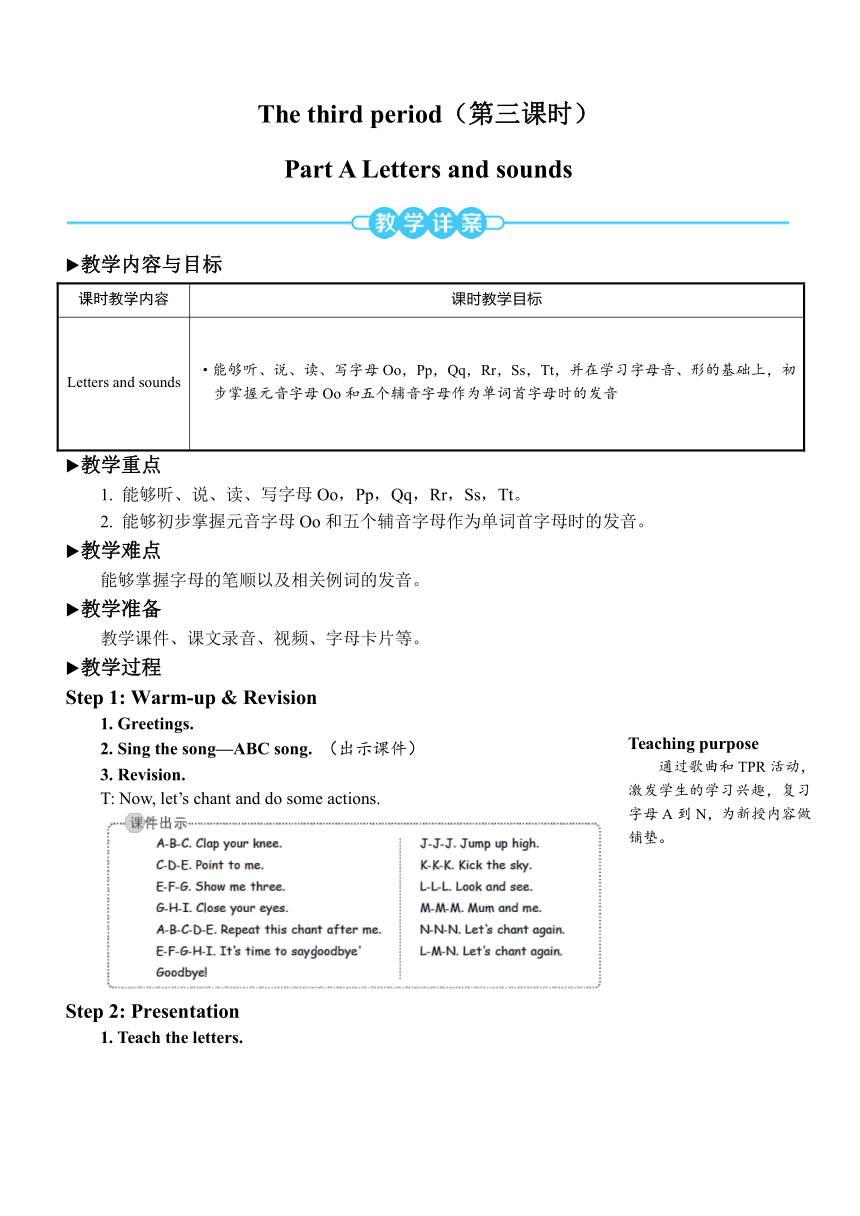 Unit 5 Let’s eat!Part A Letters and sounds教案（含反思，详案与简案）