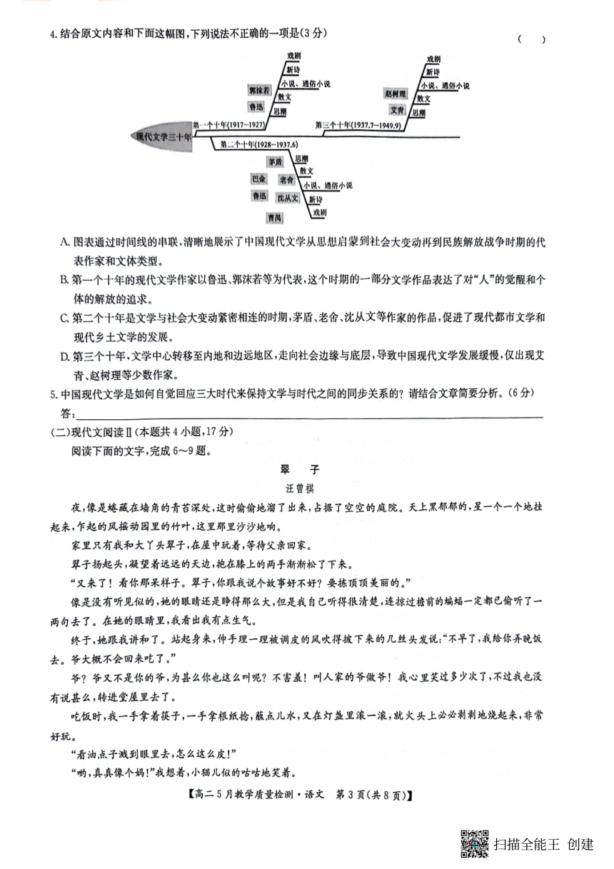 江西省部分学校2023-2024学年高二下学期5月联考语文试题（图片版无答案）