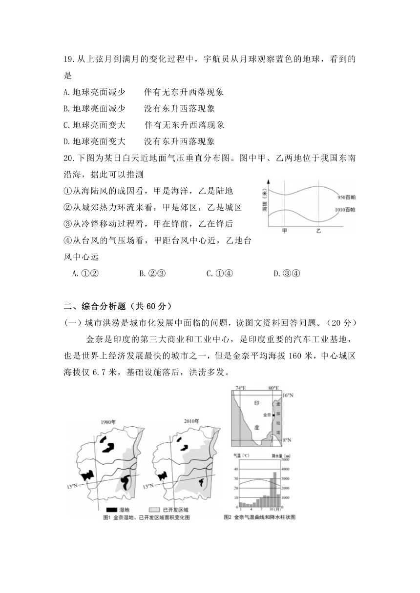 2020年上海市普通高中学业水平等级性考试地理试卷