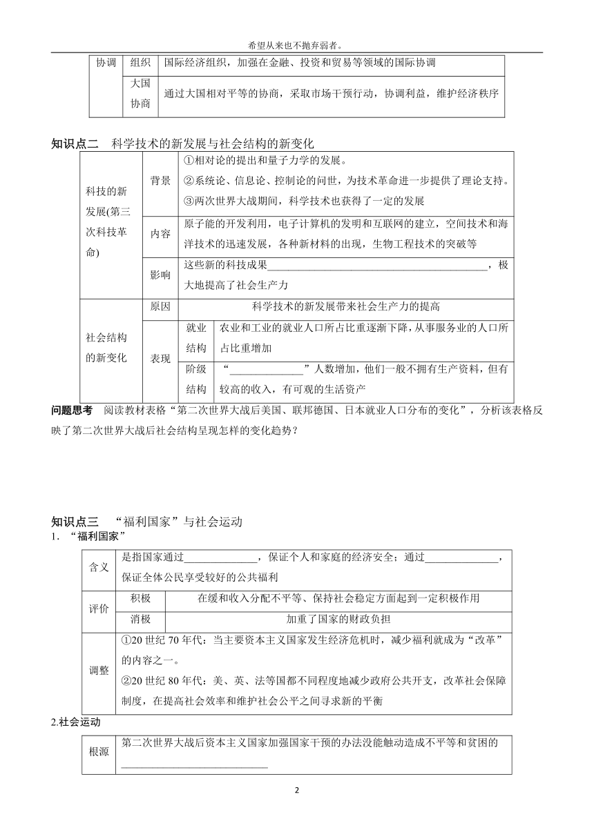 第19课 资本主义国家的新变化 导学案（无答案）---2023-2024学年高中历史统编版（2019）必修中外历史纲要下册