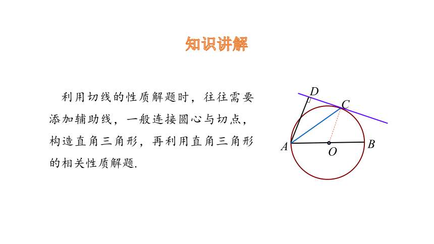 2.5 直线与圆的位置关系 2.5.2 圆的切线 第2课时 切线的性质 课件 (共21张PPT) 2023-2024学年数学湘教版九年级下册