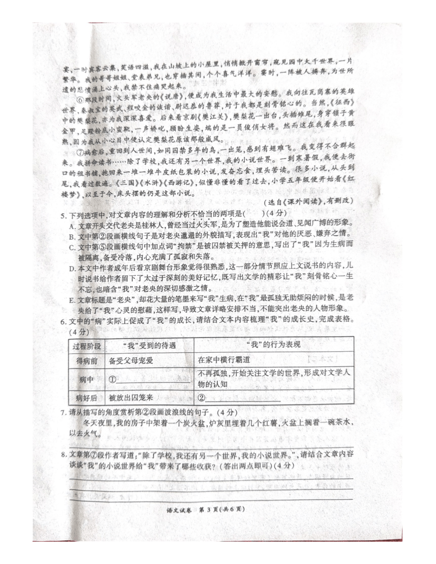 2024年河南省商丘市夏邑县模拟预测语文试题（图片版，无答案）
